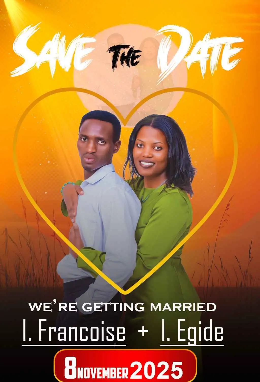 Irabona And Egide Save the date 