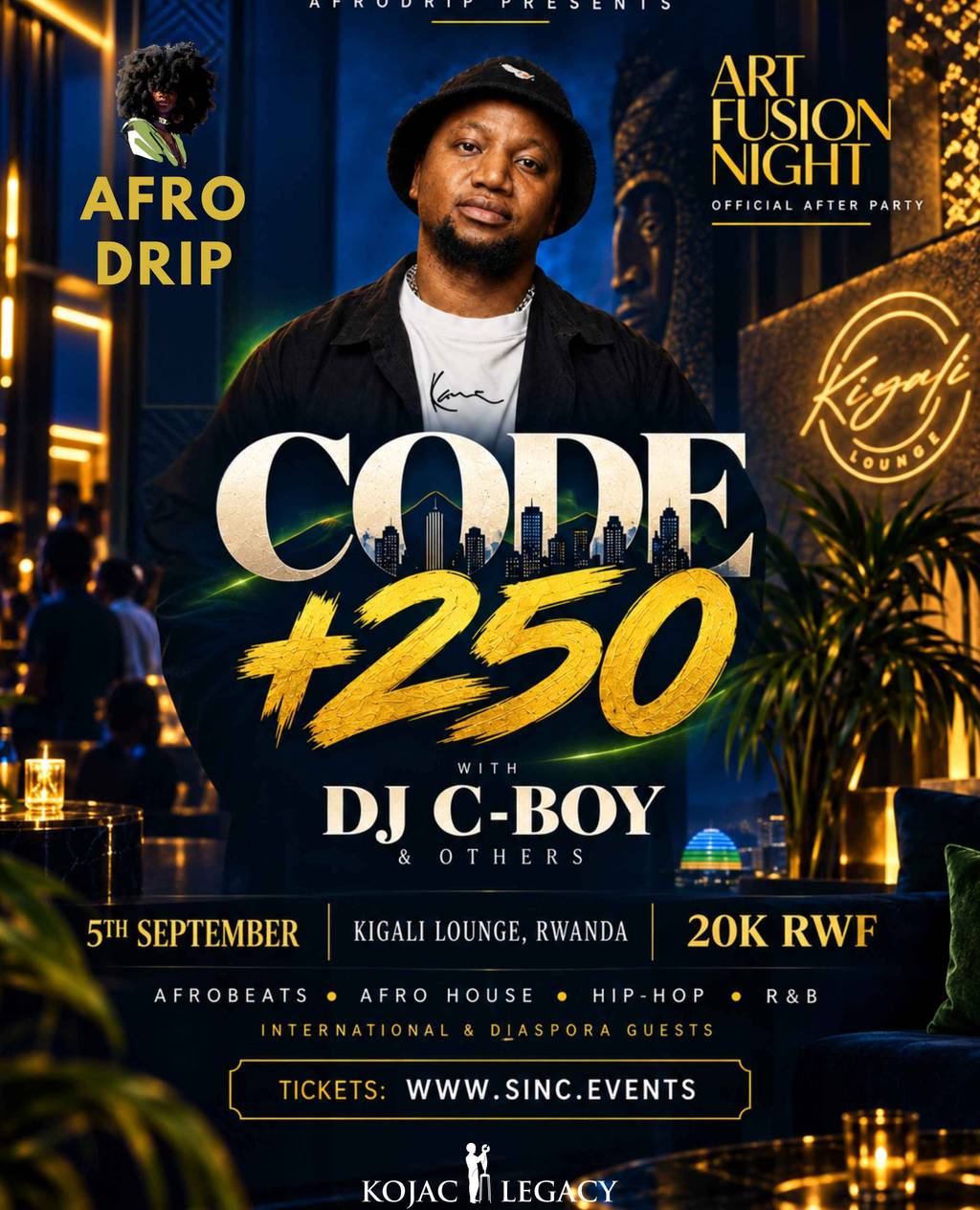 AfroDrip: Code +250 — Art Fusion Night Closing Party